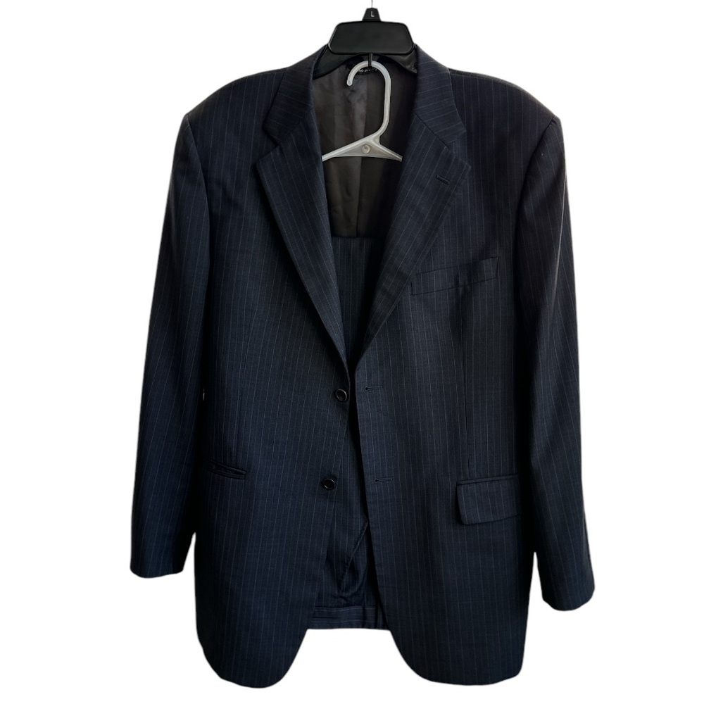 Ermenegildo Zegna Dark Navy Pinstripe Suit Jacket